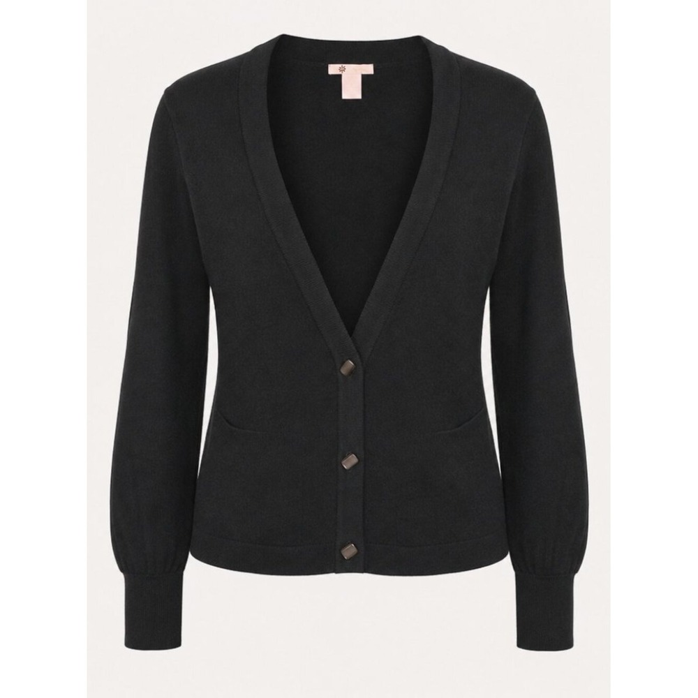 Anthropologie Tulle Preppy Dark Academia Wool Blend Cardigan Sweater Small